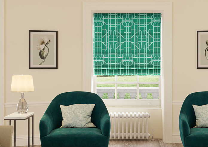 Bamboo Brights, Jade - Twist&Fit Roman Blind - Image 3
